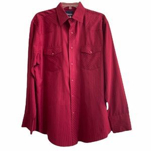 Men’s Wrangler western pearl snap shirt L